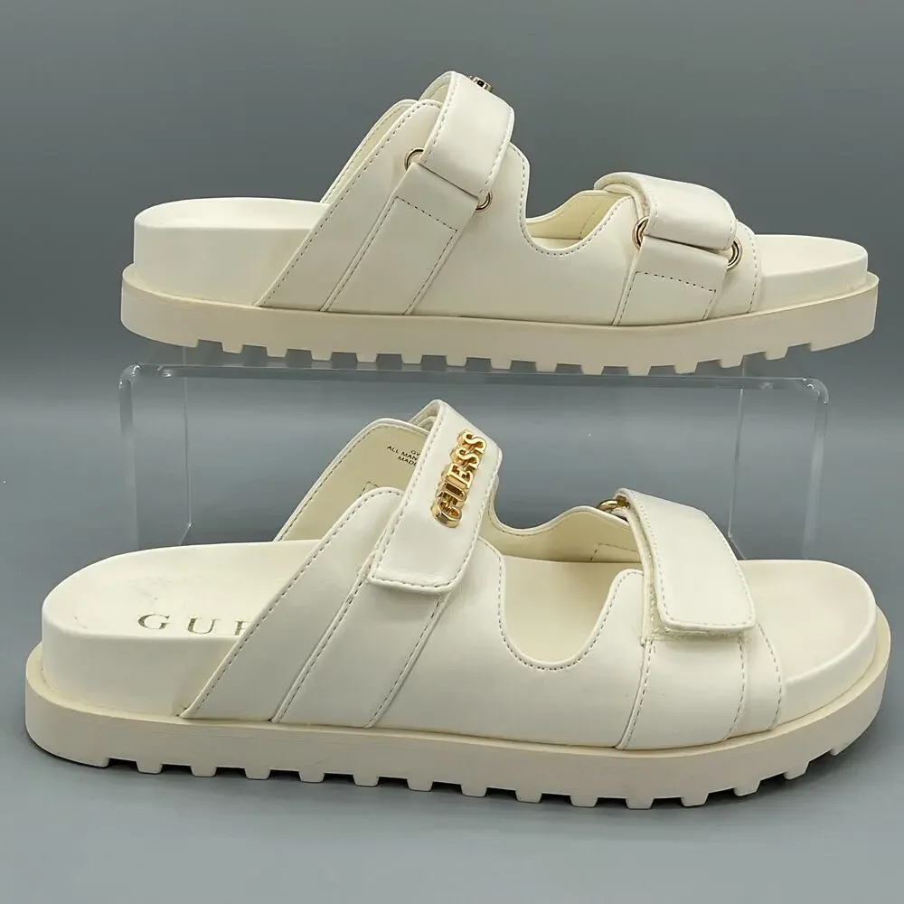 Guess Women’s Fabulon 5 Slip on Sandals Ivory Size 9M